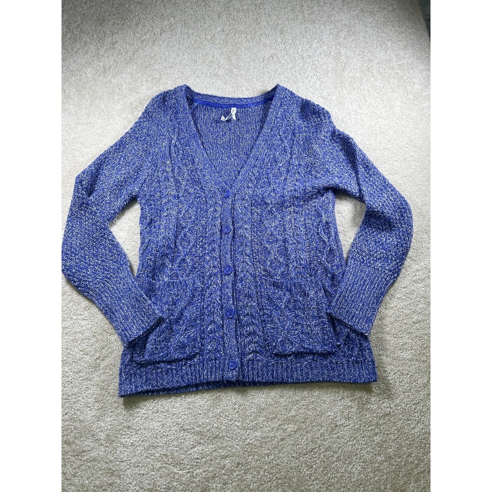 Aeropostale Sweater Womens XL Cable Knit Button Acrylic Nylon Fisherman